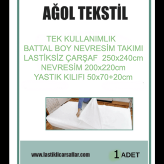 Battal Boy Tek Kullanımlık Nevresim Takımı – Çarşaf + Yorgan ve Yastık Kılıfı (1 Adet)