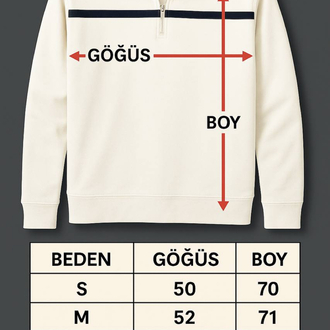 DİK YAKA FERMUARLI SWEAT