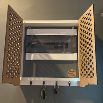 ASKILI ELEKTRİK PANO DUVAR DÜZENLEYİCİ BAKLAVA MODEL BEYAZ