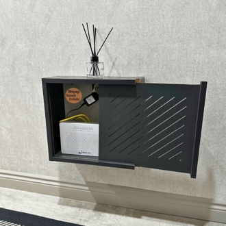SÜRGÜLÜ WİFİ MODEM DUVAR DÜZENLEYİCİ YAN ÇİZGİ MODEL ANTRASİT