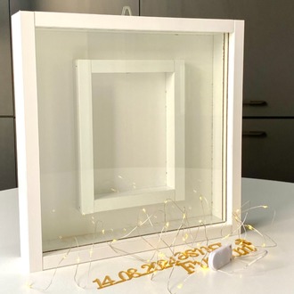 33x33 Beyaz Anı Çerçevesi Söz Çiçeği Saklama Çerçevesi