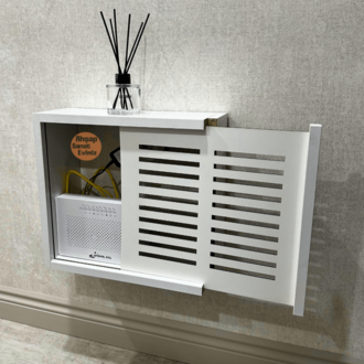 SÜRGÜLÜ WİFİ MODEM DUVAR DÜZENLEYİCİ DÜZ ÇİZGİ MODEL BEYAZ