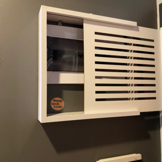 SÜRGÜLÜ ELEKTRİK PANO DUVAR DÜZENLEYİCİ DÜZ ÇİZGİ MODEL BEYAZ