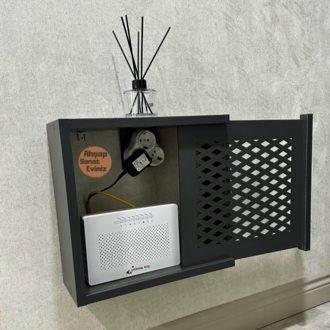 SÜRGÜLÜ WİFİ MODEM DUVAR DÜZENLEYİCİ BAKLAVA MODEL ANTRASİT