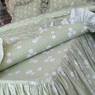 çift kişilik 160x200 cm yatak için fırfırlı etekli lastikli çarşaf, nevresim takımı