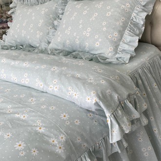 çift kişilik 160x200 cm yatak için fırfırlı etekli lastikli çarşaf, nevresim takımı