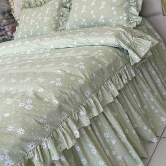 çift kişilik 160x200 cm yatak için fırfırlı etekli lastikli çarşaf, nevresim takımı