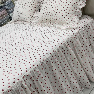 çift kişilik 160x200 cm yatağa uygun fırfırlı etekli lastikli çarşaf takımı