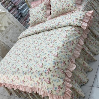 çift kişilik 160x200 cm yatak için fırfırlı etekli lastikli çarşaf, nevresim takımı