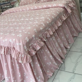 çift kişilik 160x200 cm yatak için fırfırlı etekli lastikli çarşaf, nevresim takımı