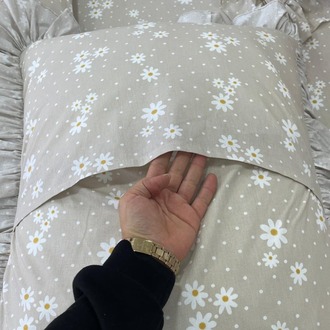 çift kişilik 160x200 cm yatak için fırfırlı etekli lastikli çarşaf, nevresim takımı