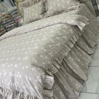 çift kişilik 160x200 cm yatak için fırfırlı etekli lastikli çarşaf, nevresim takımı