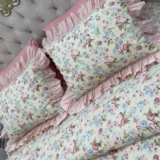 çift kişilik 160x200 cm yatak için fırfırlı etekli lastikli çarşaf, nevresim takımı