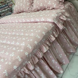 çift kişilik 160x200 cm yatak için fırfırlı etekli lastikli çarşaf, nevresim takımı