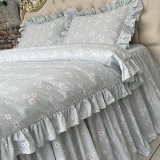 çift kişilik 160x200 cm yatak için fırfırlı etekli lastikli çarşaf, nevresim takımı