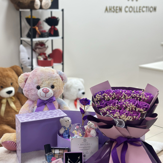 Luxury mor 925 ayar gümüş takılı set 