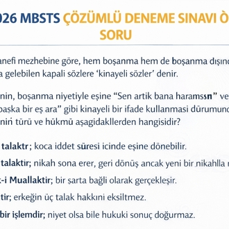 2026 MBSTS ÇÖZÜMLÜ ONLİNE DENEME SINAVI 