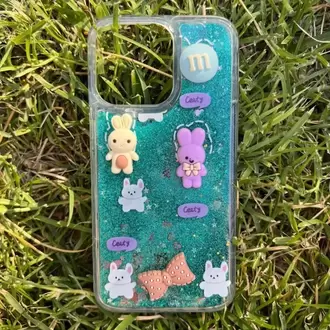 Iphone -Samsung Uyumlu Sulu Simli Karakterli Telefon Kılıfı 