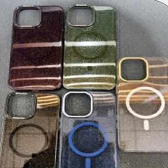 İphone Pixel Simli Sert Magsafe Kapak Kılıf
