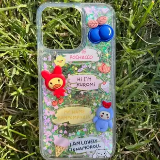Iphone -Samsung Uyumlu Sulu Simli Karakterli Telefon Kılıfı 