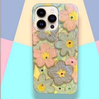 İphone Uyumlu Çiçek Tasarımlı Renkli Silikon Kılıf