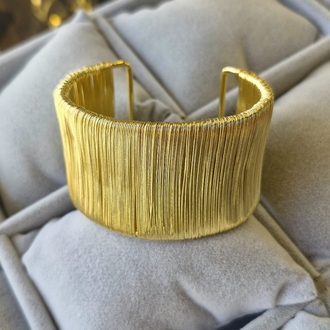 Çelik, Sade Hasır Kelepçe (Gold Renk)