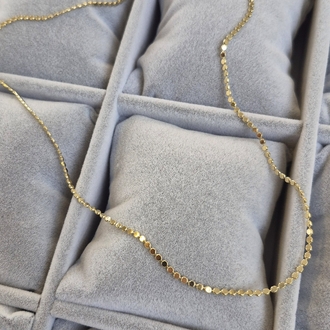 Çelik, 60cm Ezme Zincir Kolye (14K Gold Renk)