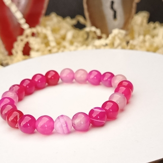Pembe Akik doğaltaş bileklik