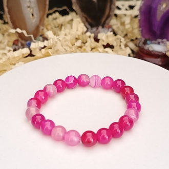 Pembe Akik doğaltaş bileklik