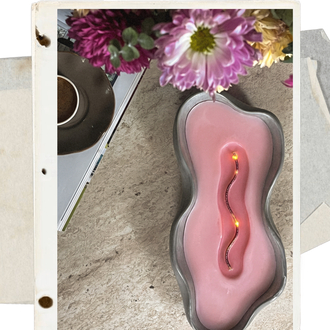Rose Quartz Ateş Çukuru Mum