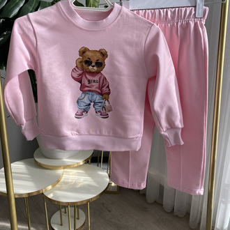 Pembe Gril Ayıcık Baskılı Takım