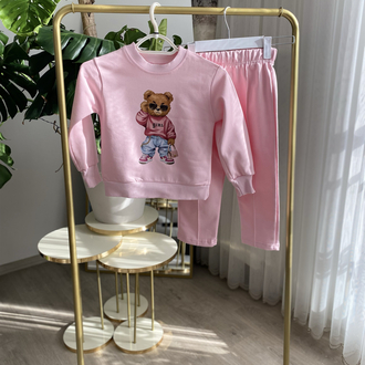 Pembe Gril Ayıcık Baskılı Takım