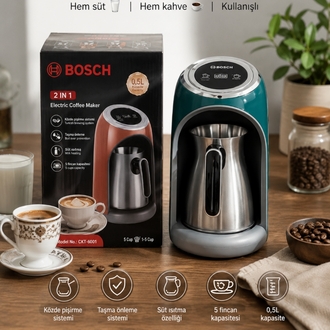 BOSCH 2'si 1 Arada Çelik Türk Kahve ve Süt Isıtma Makinesi