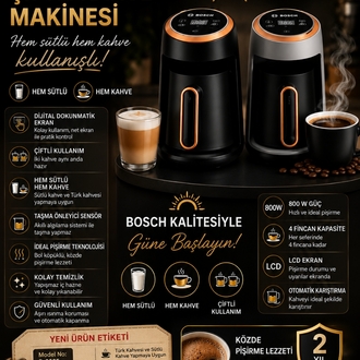 Bosch Dijital Ekranlı Çiftli Türk Kahve Makinesi