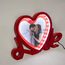 Fotoğraflı Sihirli Ayna Love Tasarımlı Kırmızı Renkli