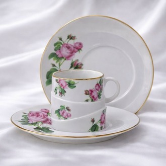 Pembe Gül Çinte Çay Fincanı