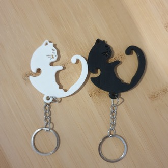 Ying Yang Kedi Çift Anahtarlık