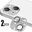 2 ADET Rhinestone Metal Ekran Filmi Koruyun iphone (15 PRO MAX için gümüş, taş işlemeli)