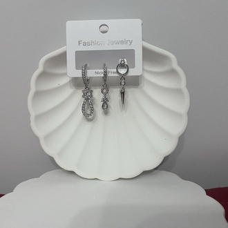 Silver üçlü küpe