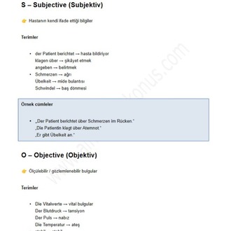 SOAP Mini Rehber | Klinik Almanca Konuşma Kalıpları (PDF)