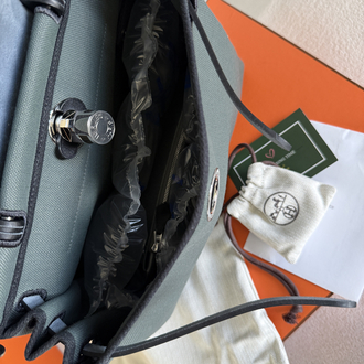 Hermès Herbag 31 Vert Mangrove / Noir