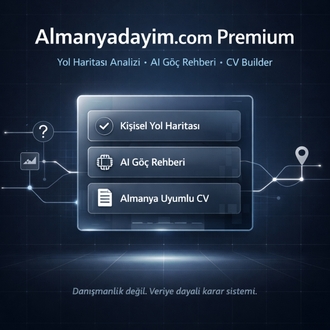Almanyadayim.com Premium
Göç Uygunluk Analizi · Kişisel Yol Haritası · CV Oluşturucu