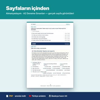 Almanca A2 Deneme Sınavları – 3 Tam Deneme (Goethe-Zertifikat A2 yapısında)
