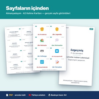 Almanca A2 Kelime Kartları – 648 Görsel Kart + Anki & Quizlet