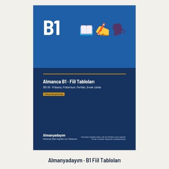 Almanca B1 Fiil Tabloları – 185 Fiil (PDF)