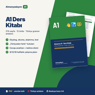 Almanca A1 Ders Kitabı – 274 Sayfa, Türkçe Anlatımlı (PDF)