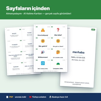Almanca A1 Kelime Kartları – 692 Görsel Kart + Anki & Quizlet
