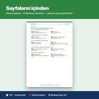 Almanca A1 Deneme Sınavları – 3 Tam Deneme (Start Deutsch 1 / telc A1 yapısında)