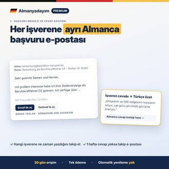 Almanyadayım Premium – Almanya İş İlanları, Almanca Başvuru ve CV Araçları (30 Gün)
