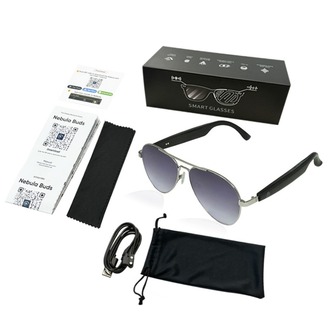Aviator Bluetooth Gözlük Gümüş / Degrade Gri